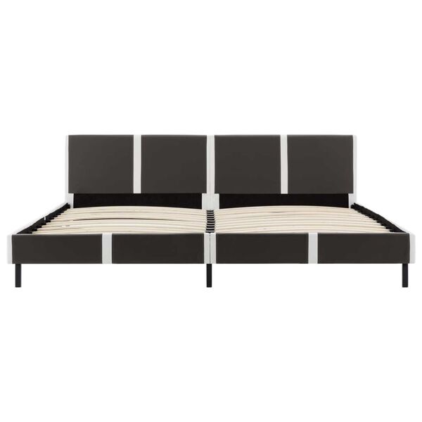 vidaXL seng med madras 180 x 200 cm gr&aring; og hvid kunstl&aelig;der