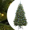 vidaXL Kunstigt juletr&aelig; 180 cm 300 LED'er Varm hvid PVC og St&aring;l Gr&oslash;n