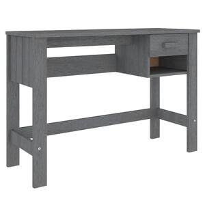 vidaXL skrivebord HAMAR 110x40x75 cm massivt fyrretr&aelig; m&oslash;rkegr&aring;