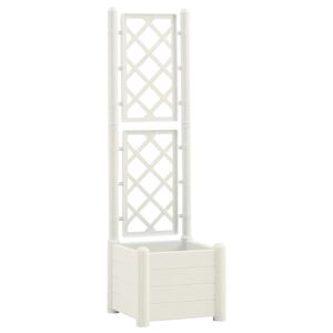 vidaXL plantekasse med espalier 43x43x142 cm PP hvid