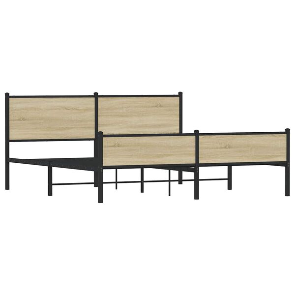 vidaXL sengeramme uden madras 183x213 cm metal sonoma-eg