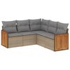 vidaXL sofas&aelig;t til haven 5 dele med hynder polyrattan beige