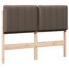 vidaXL Polstret sengegavl Brun og Taupe 120 cm Massiv fyrretr&aelig;
