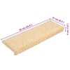 vidaXL trappemåtter 20 stk. 65x21x4 cm cremefarvede rektangulære kanter