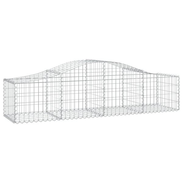 vidaXL buede gabionkurve 7 stk. 200x50x40/60 cm galvaniseret jern