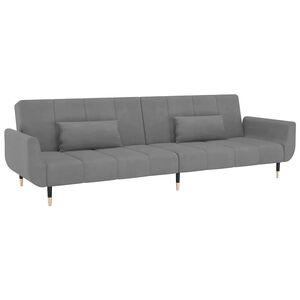 vidaXL 2-personers sovesofa med 2 puder fl&oslash;jl lysegr&aring;