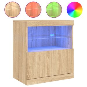 vidaXL sk&aelig;nk med LED-lys 60x37x67 cm sonoma-eg
