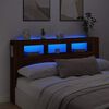 vidaXL sengegavl m. LED-lys 180x18,5x103,5 cm konstrueret tr&aelig; brunt eg