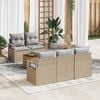 vidaXL Havesofa S&aelig;t med pude 6 pcs Beige polyrattan