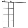 vidaXL skyded&oslash;r med hardwares&aelig;t 90x205 cm sikkerhedsglas aluminium