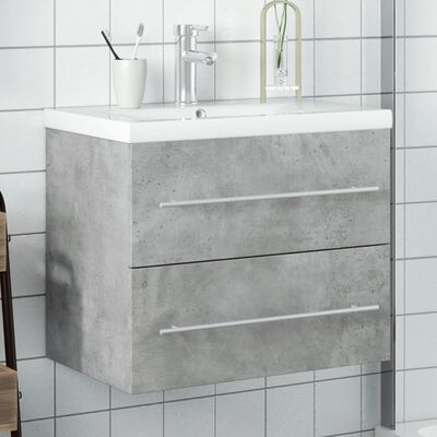 vidaXL underskab til badeværelse med håndvask betongrå