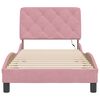 vidaXL sengeramme med LED uden madras 90x190 cm velour pink