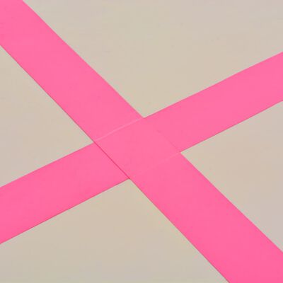 vidaXL oppustelig gymnastikmåtte med pumpe 500 x 100 x 10 cm PVC Pink