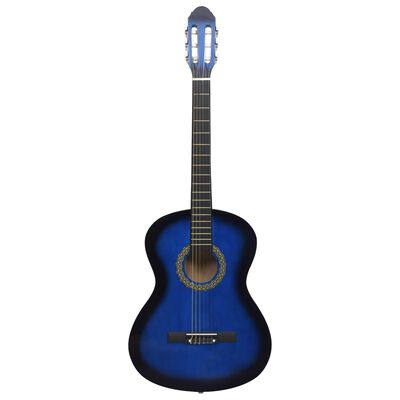 vidaXL klassisk guitar med taske for begyndere 4/4 39" blå