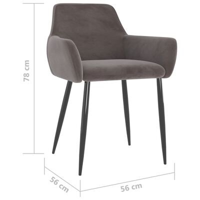 vidaXL spisebordsstole 6 stk. fløjl lysegrå