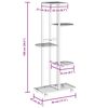 vidaXL blomsterstativ 5 niveauer med hjul 44x23x100 cm jern hvid