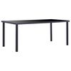 vidaXL spisebord 180x90x75 cm h&aelig;rdet glas sort