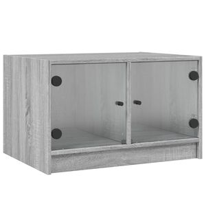 vidaXL sofabord med glasl&aring;ger 68x50x42 cm gr&aring; sonoma-eg