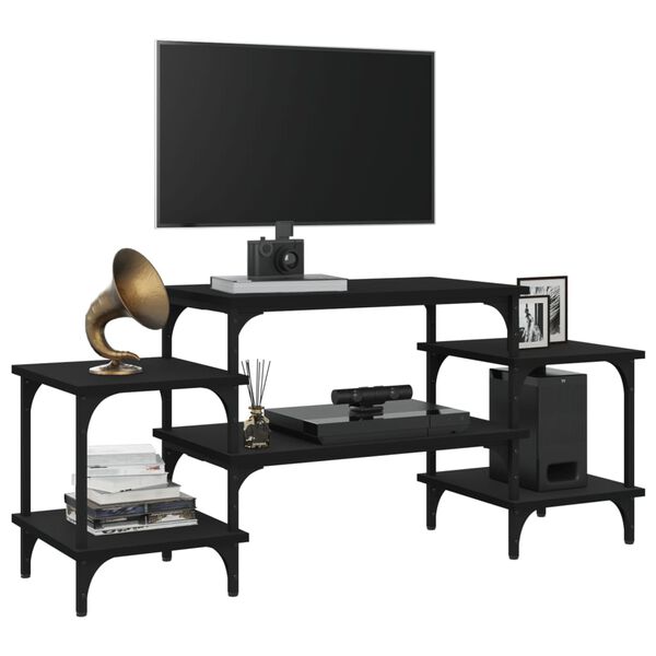 vidaXL tv-bord 117x35x52 cm konstrueret tr&aelig; sort