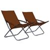 vidaXL Klapstole 2 stk. stof brun