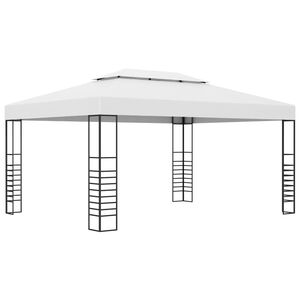 vidaXL havepavillon 4x3x2,7 m pulverlakeret st&aring;l hvid