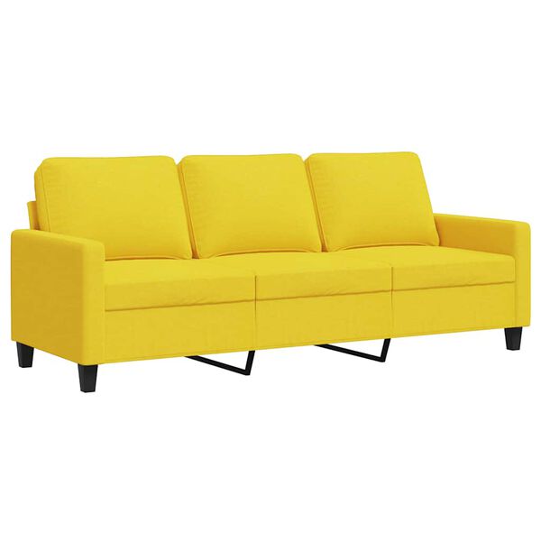 vidaXL 3-personers sofa 180 cm stof lysegul
