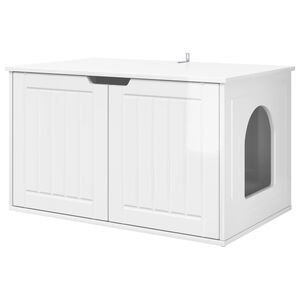 vidaXL Kat Hus Gloss Hvid 85 x 55 x 50,5 cm Konstrueret tr&aelig;