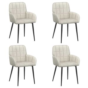 vidaXL Spisestole 4 stk. Fl&oslash;jl Cremefarvet 57 x 50 x 85 cm