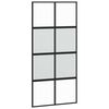 vidaXL skyded&oslash;r 102,5x205 cm h&aelig;rdet glas og aluminium sort