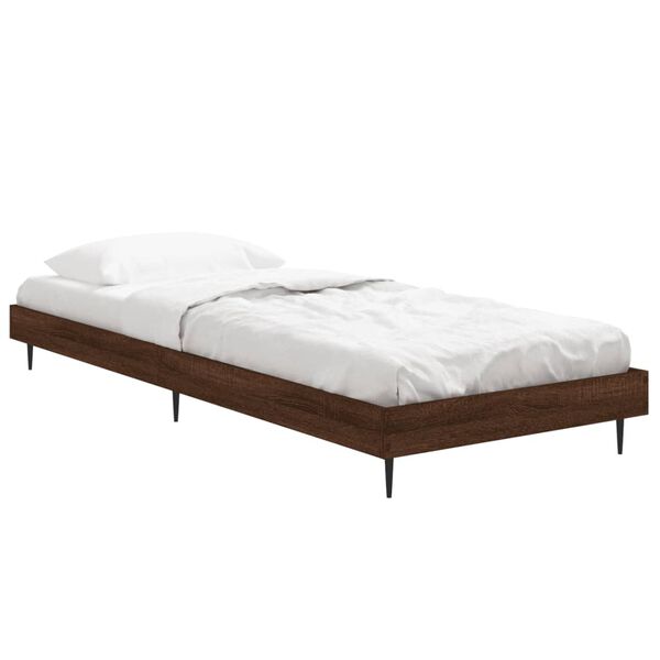 vidaXL sengeramme 75x190 cm uden madras konstrueret tr&aelig; brunt eg