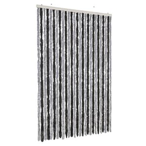 vidaXL flueforh&aelig;ng 118x220 cm chenille gr&aring; og sort