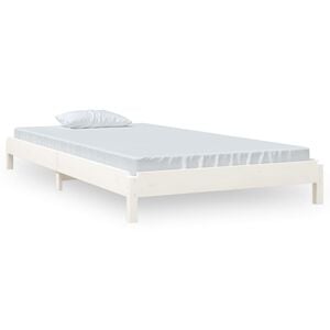 vidaXL stabelbar seng 100x200 cm massivt fyrretr&aelig; hvid
