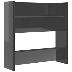 vidaXL v&aelig;gh&aelig;ngt skoreol 60x18x60 cm konstrueret tr&aelig; gr&aring; h&oslash;jglans