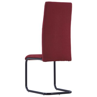 vidaXL spisebordsstole med cantilever 6 stk. stof vinrød