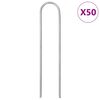 vidaXL jordpl&oslash;kker 50 stk. U-facon 15x3,5 cm galvaniseret st&aring;l