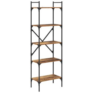 vidaXL Bogreol 5 niveauer 56 x 32 x 174 cm Konstrueret tr&aelig; Gammelt tr&aelig;