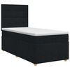 vidaXL Boxmadras med topmadras med hovedg&aelig;rde Sort 90 x 200 cm Stof