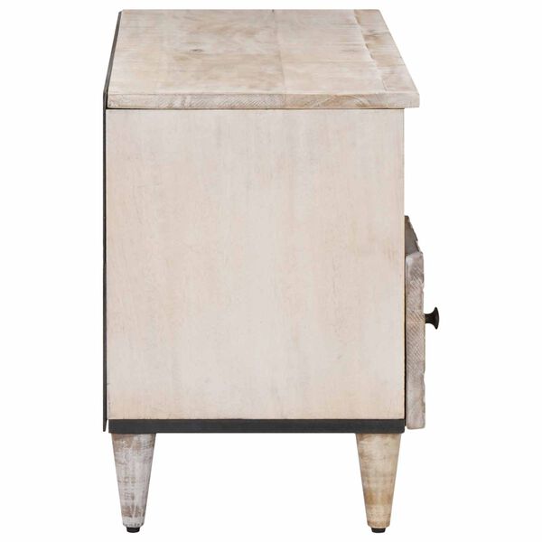 vidaXL TV-skab med skuffe Hvid 100 x 33,5 x 46 cm Massivt mangotr&aelig;