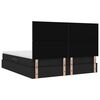 vidaXL Seng med opbevaring og LED med LED Sort 160 x 200 cm Polyester