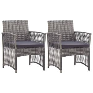 vidaXL havestole med hynder 2 stk. polyrattan antracitgr&aring;