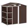 vidaXL haveskur med reol 205x130x183 cm jern brun