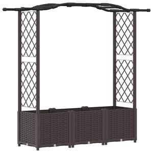 vidaXL H&aelig;vet Bed med Trellis og Tag Brun 164 x 40 x 138 cm PP