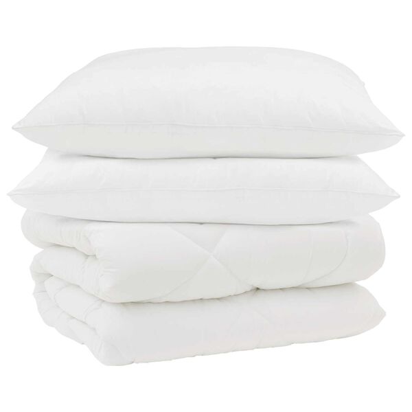 vidaXL Vinter dyne med pude 3 pcs Hvid Microfiber