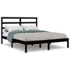 vidaXL sengeramme 140x190 cm massivt fyrretr&aelig; sort
