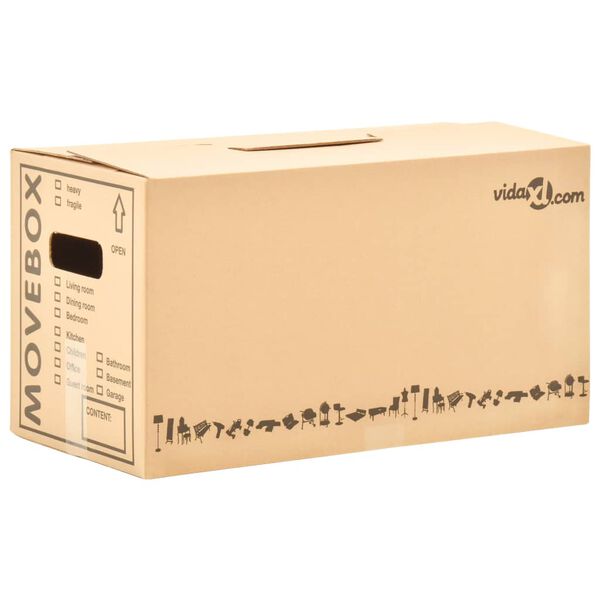 vidaXL flyttekasser 20 stk. XXL 60x33x34 cm pap