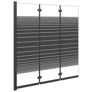 vidaXL foldbar brusev&aelig;g 3 paneler 130x130 cm sikkerhedsglas sort
