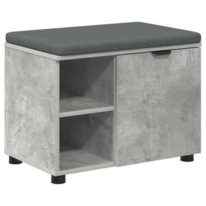 vidaXL Hallb&aelig;nk med pude BetonGr&aring; 60 x 38 x 46 cm Kunstigt tr&aelig; og stof