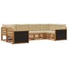 vidaXL Udend&oslash;rs sofagruppe med pude 6 pcs Naturlig og Beige