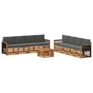 vidaXL Sofas&aelig;t med pude 9 pcs Massivt Akacietr&aelig;