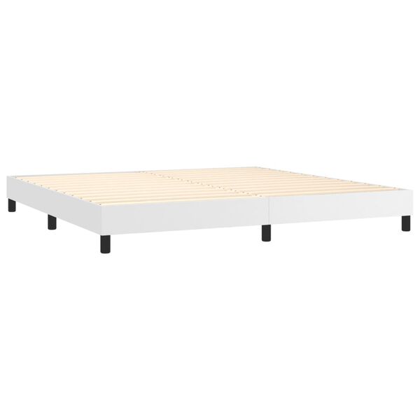 vidaXL Boxspring sengeramme 200x200 cm kunstl&aelig;der hvid